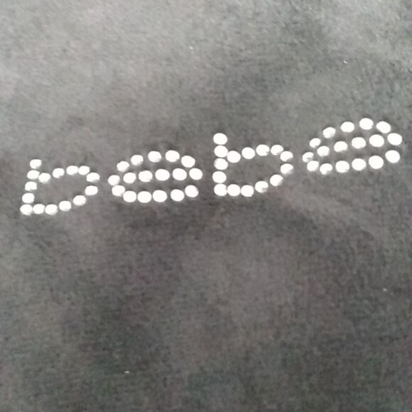 Bebe Black Velour Hooded Jacket W/ Rhinestone Logo - Picture 6 of 16